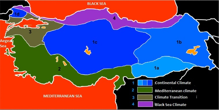 Климатическая карта турции карта